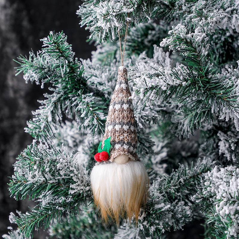 Christmas ornaments Christmas tree pendant small hanging knitted luminous faceless doll doll dwarf