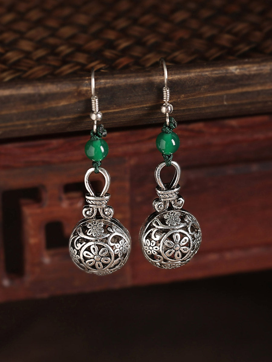 Ethnic Style Earrings Vintage Earrings Sterling Silver Tibetan Jewelry