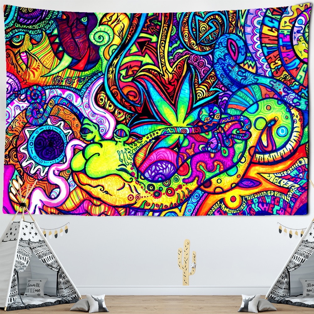 Psychedelic Mushroom Indian Mandala Tapestry Wall Hanging Bohemian Gypsy Psychedelic Tapiz Witchcraft Tapestry