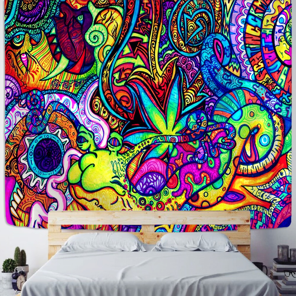Psychedelic Mushroom Indian Mandala Tapestry Wall Hanging Bohemian Gypsy Psychedelic Tapiz Witchcraft Tapestry