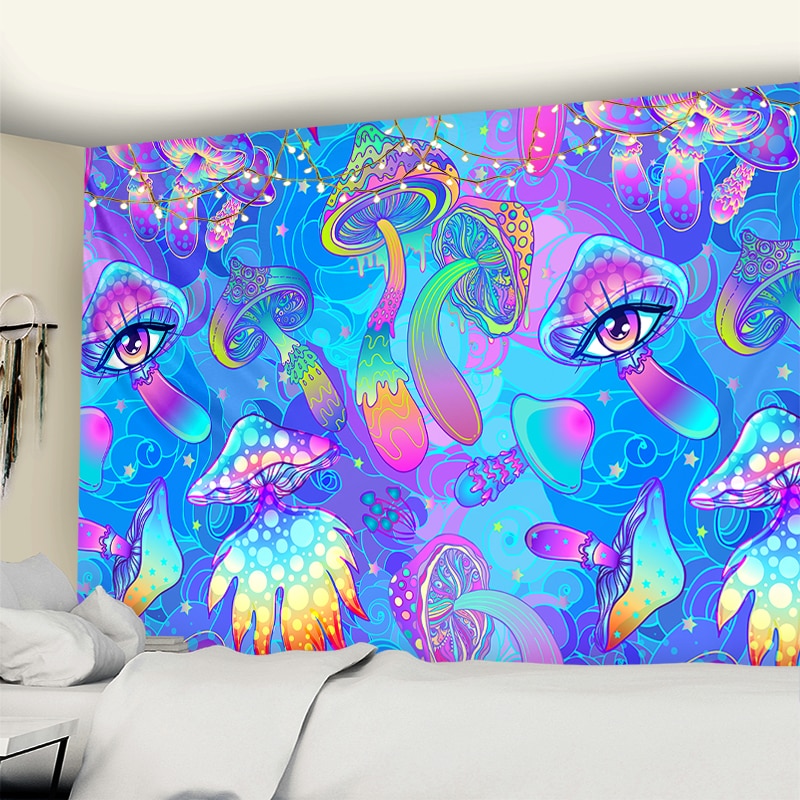 Psychedelic Mushroom Indian Mandala Tapestry Wall Hanging Bohemian Gypsy Psychedelic Tapiz Witchcraft Tapestry