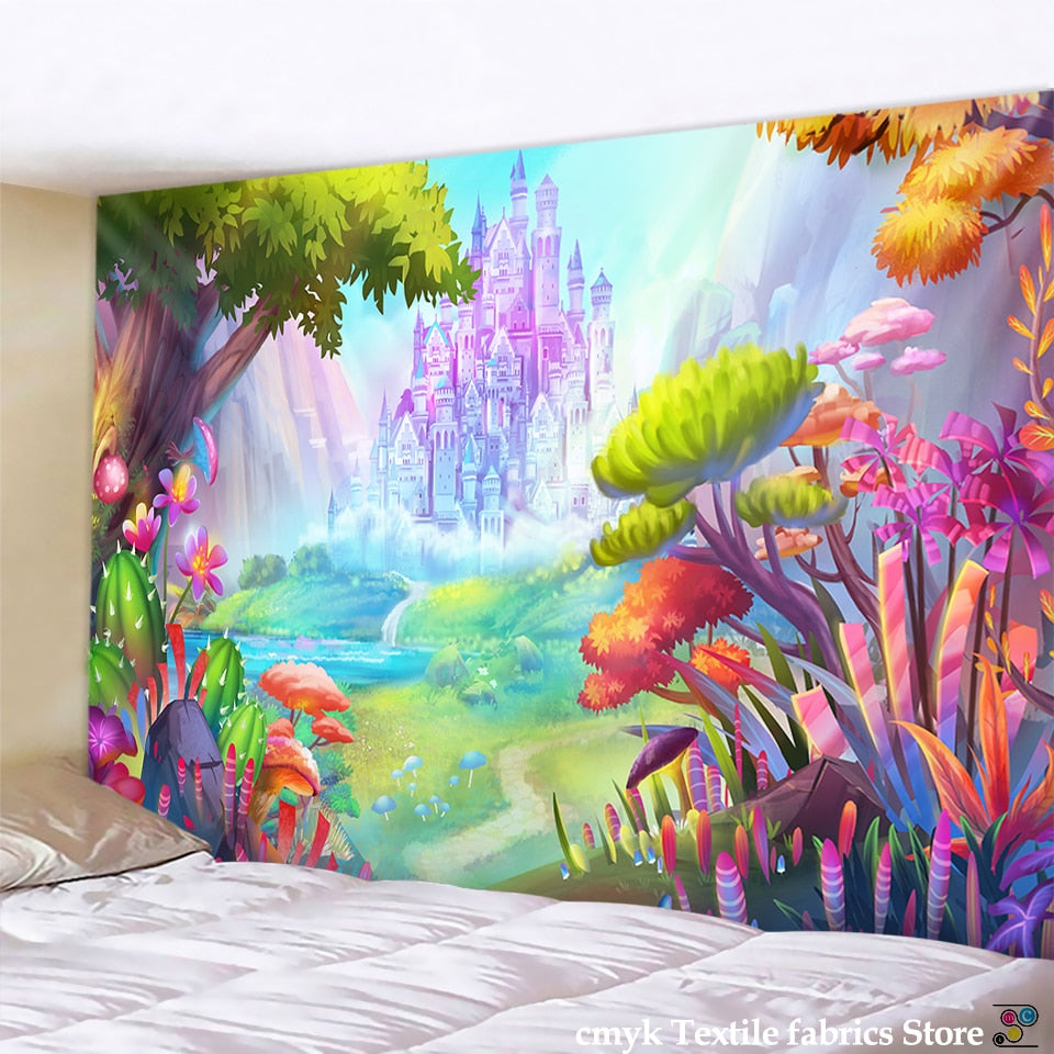 Psychedelic Mushroom Indian Mandala Tapestry Wall Hanging Bohemian Gypsy Psychedelic Tapiz Witchcraft Tapestry