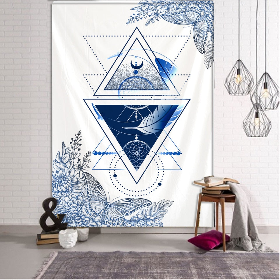 Psychedelic Tapestry Wall Hanging Bohemian Hippie Witchcraft TAPIZ Art Science Fiction Tarot Room Home Decor