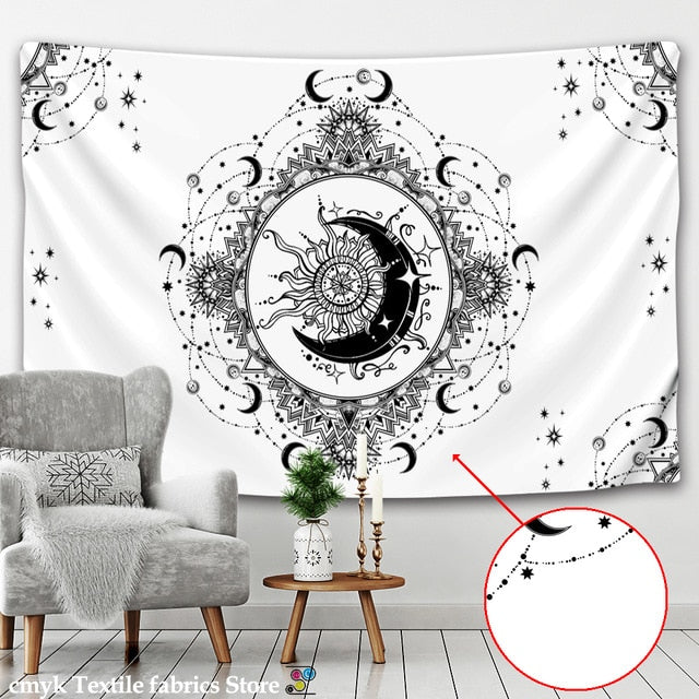Psychedelic Tapestry Wall Hanging Bohemian Hippie Witchcraft TAPIZ Art Science Fiction Tarot Room Home Decor