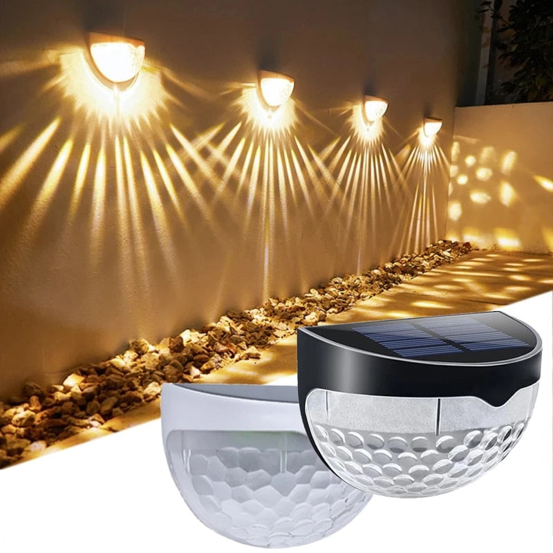 Solar Light Outdoor Light Control Induction Courtyard Decoration Solar Fence Wall Light Semi-circular Energy-saving Street Light
