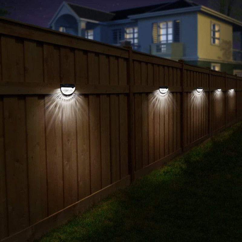 Solar Light Outdoor Light Control Induction Courtyard Decoration Solar Fence Wall Light Semi-circular Energy-saving Street Light