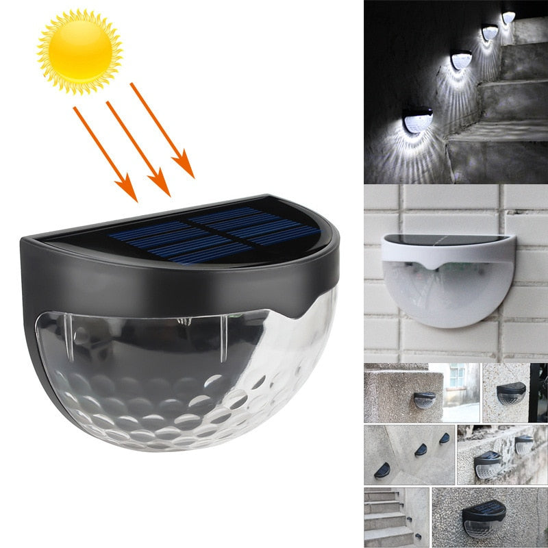Solar Light Outdoor Light Control Induction Courtyard Decoration Solar Fence Wall Light Semi-circular Energy-saving Street Light