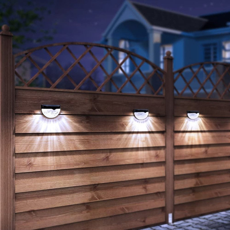 Solar Light Outdoor Light Control Induction Courtyard Decoration Solar Fence Wall Light Semi-circular Energy-saving Street Light