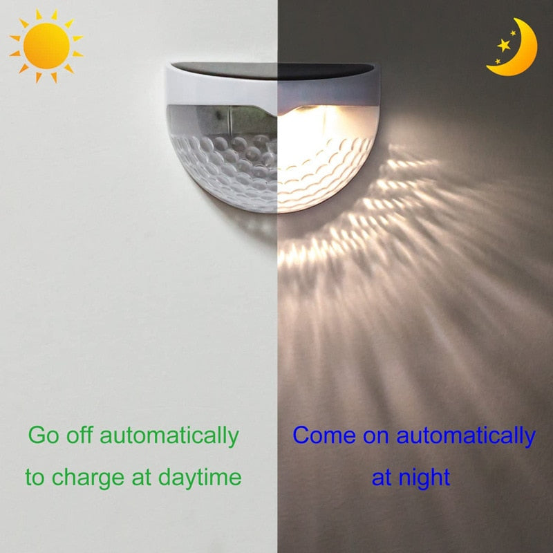 Solar Light Outdoor Light Control Induction Courtyard Decoration Solar Fence Wall Light Semi-circular Energy-saving Street Light