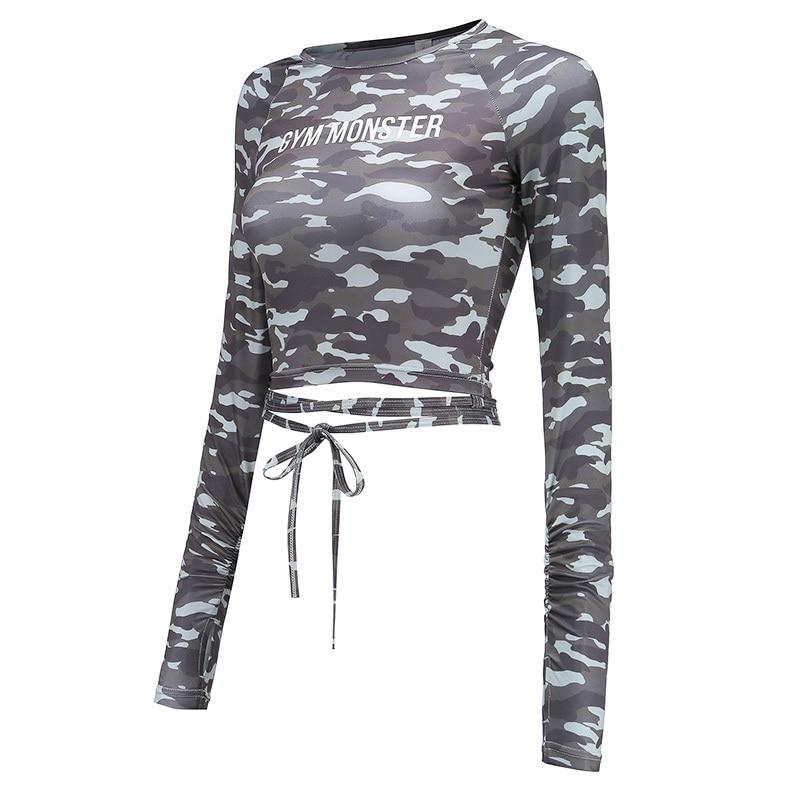 Solid Long Sleeve Yoga Crop Top Gym Shirts For Women Workout Shirts With Thumb Holes Fitness Running Sport T-shirts Training Top