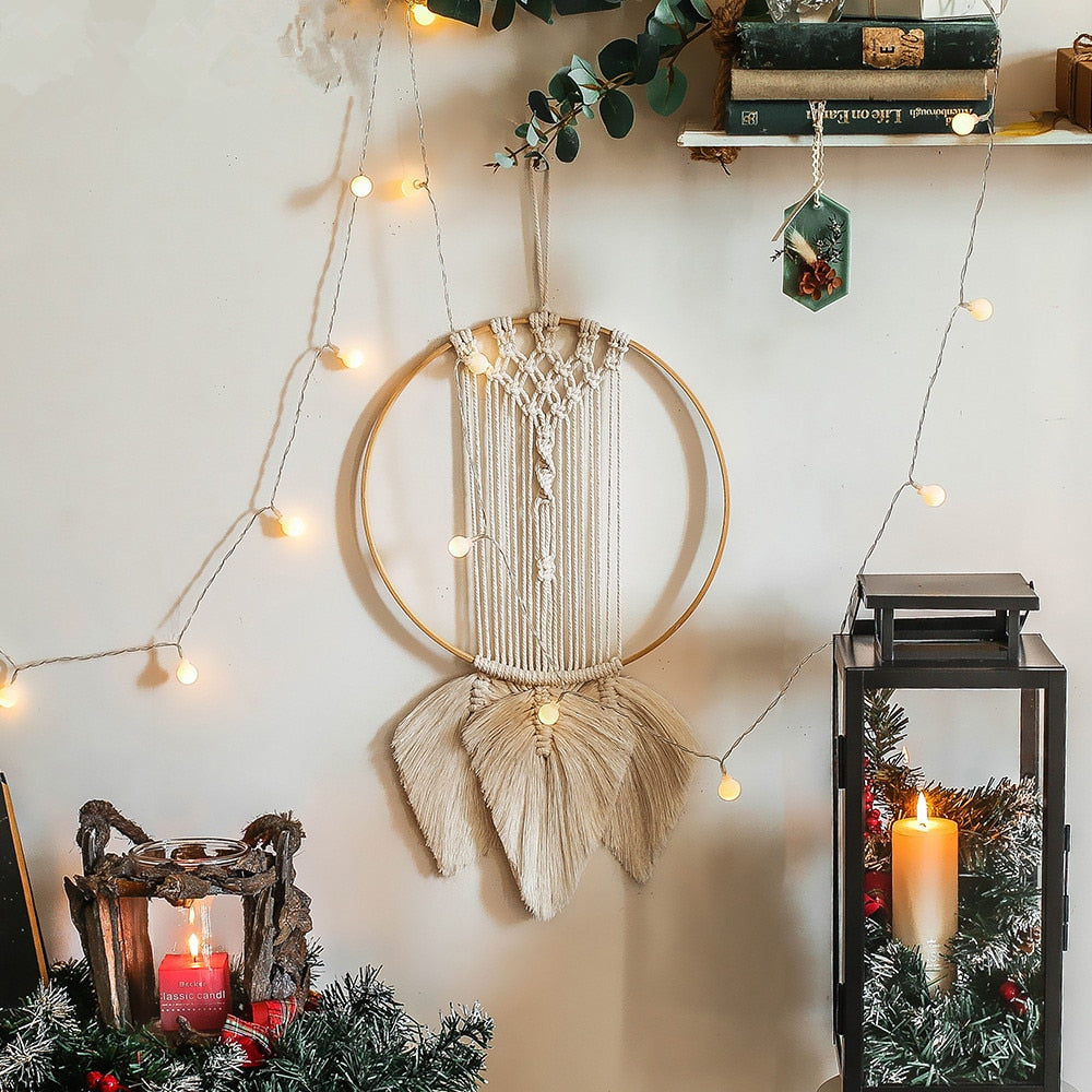 Star Moon Sun Dream Catcher Boho Home Wall Decor Girls Kids Nursery Garden Decoration Outdoor Gifts With Light