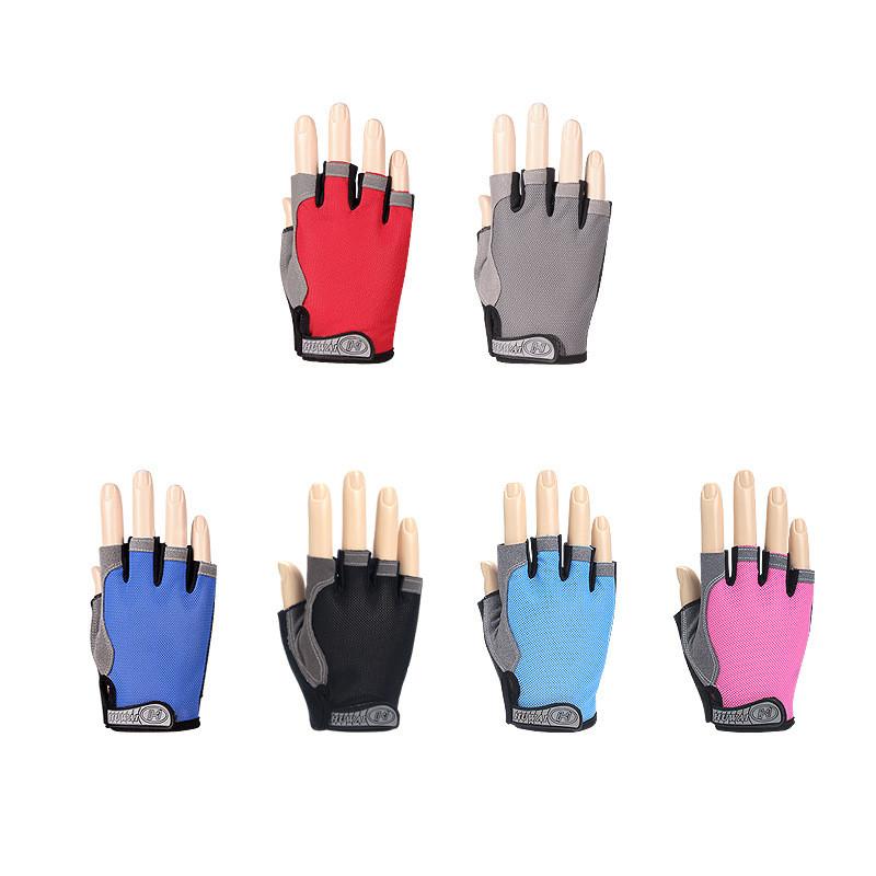 Summer men/women fitness gloves gym weightlifting cycling yoga bodybuilding training thin breathable non-slip half finger gloves -2