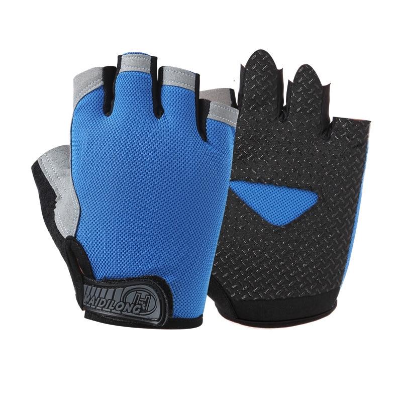 Summer men/women fitness gloves gym weightlifting cycling yoga bodybuilding training thin breathable non-slip half finger gloves -2