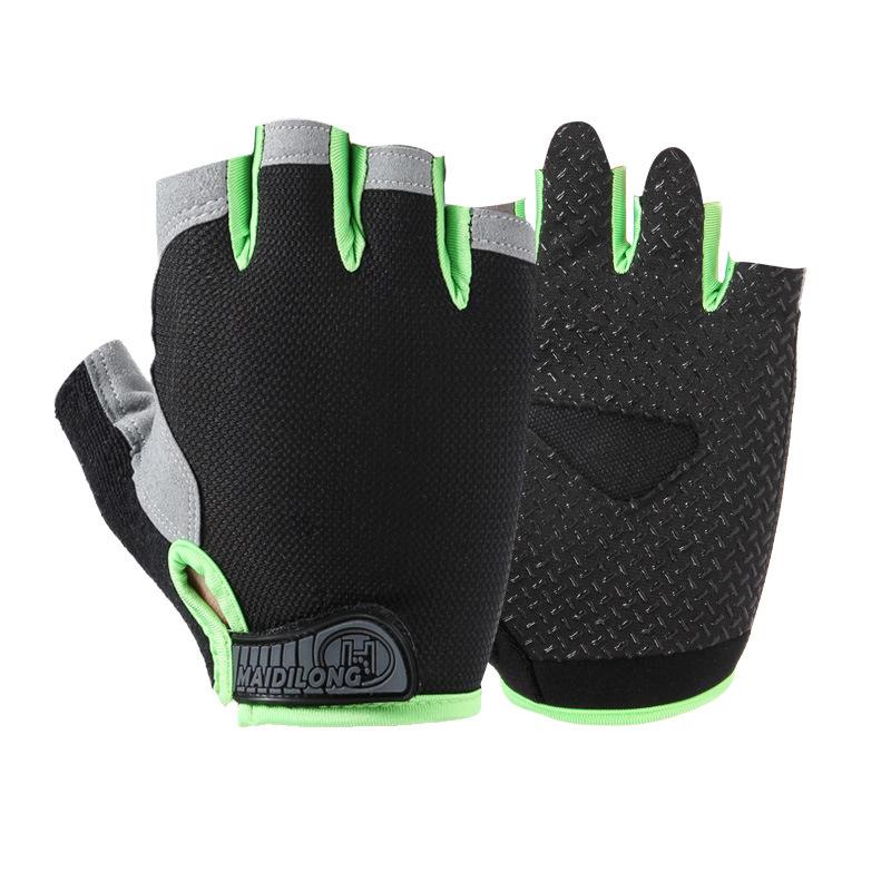 Summer men/women fitness gloves gym weightlifting cycling yoga bodybuilding training thin breathable non-slip half finger gloves -2