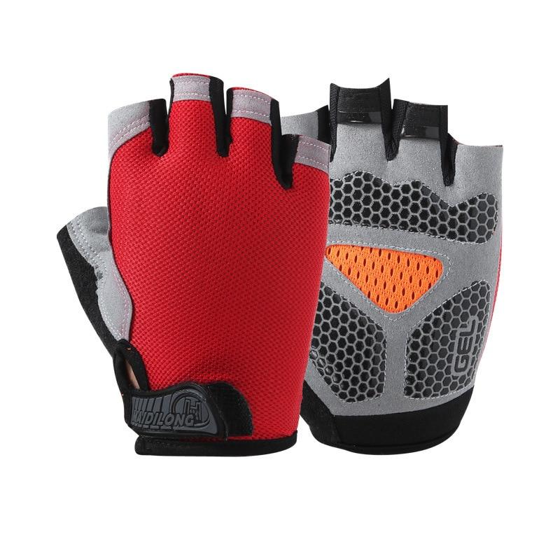 Summer men/women fitness gloves gym weightlifting cycling yoga bodybuilding training thin breathable non-slip half finger gloves -2