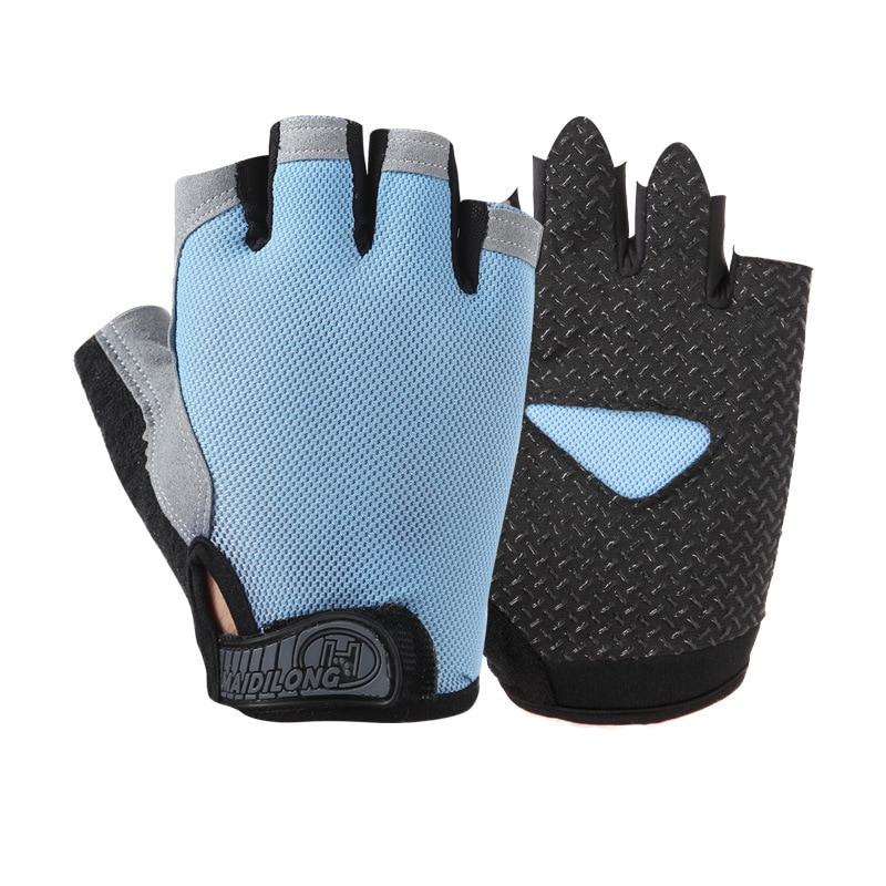 Summer men/women fitness gloves gym weightlifting cycling yoga bodybuilding training thin breathable non-slip half finger gloves -2