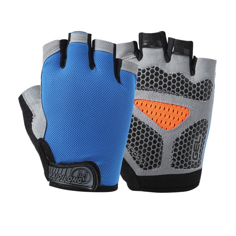 Summer men/women fitness gloves gym weightlifting cycling yoga bodybuilding training thin breathable non-slip half finger gloves -2
