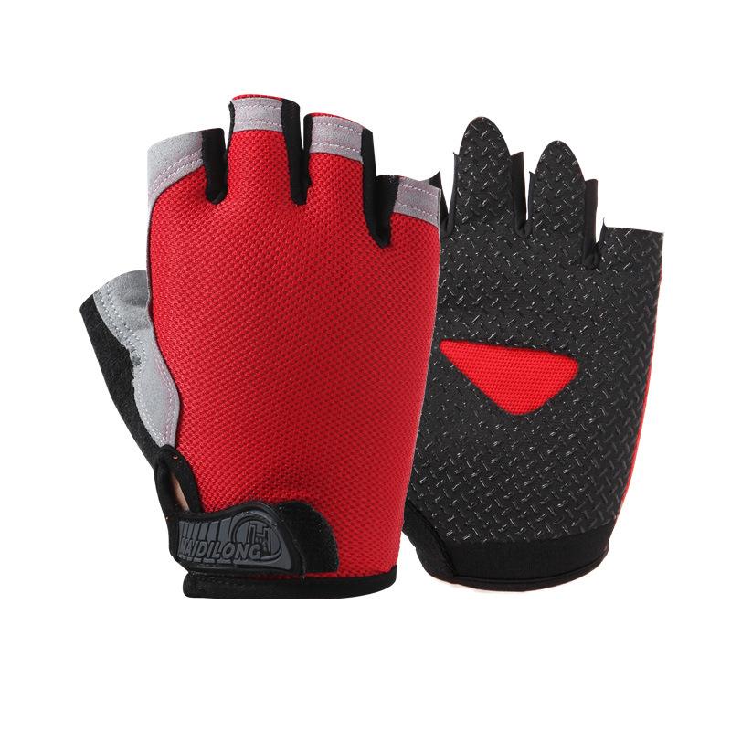 Summer men/women fitness gloves gym weightlifting cycling yoga bodybuilding training thin breathable non-slip half finger gloves -2