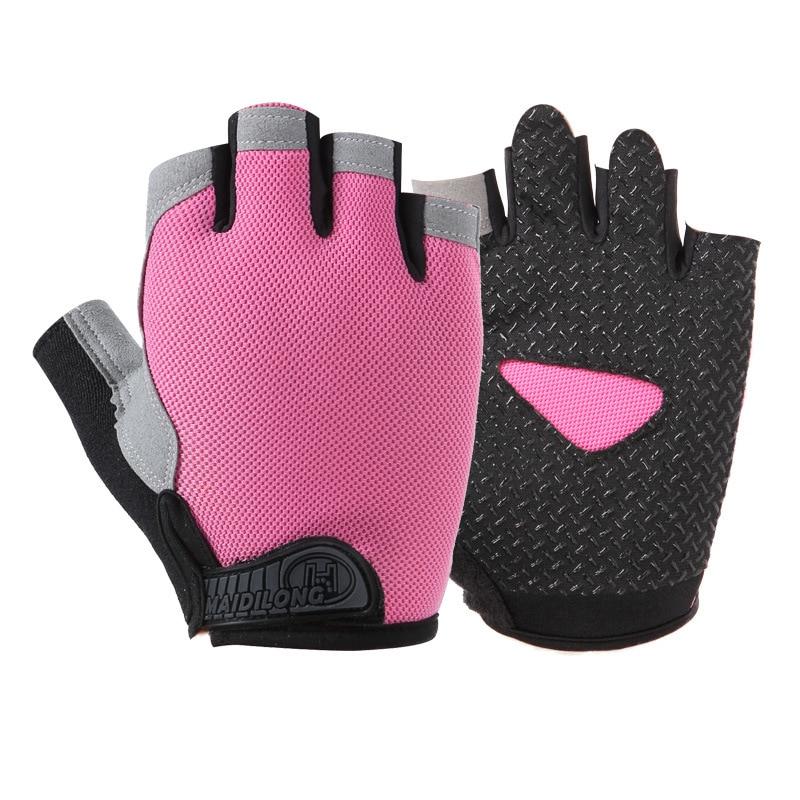 Summer men/women fitness gloves gym weightlifting cycling yoga bodybuilding training thin breathable non-slip half finger gloves -2