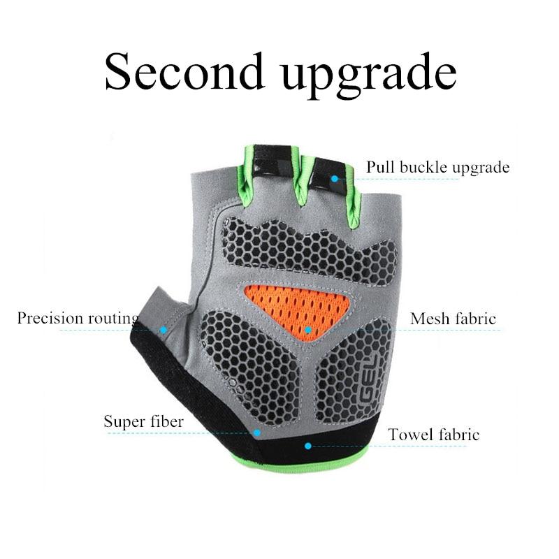 Summer men/women fitness gloves gym weightlifting cycling yoga bodybuilding training thin breathable non-slip half finger gloves -2