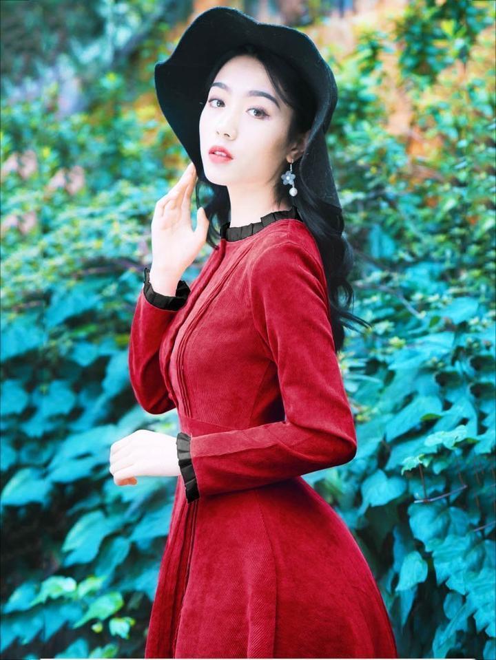 Red Vintage Embroidered Maxi Dress