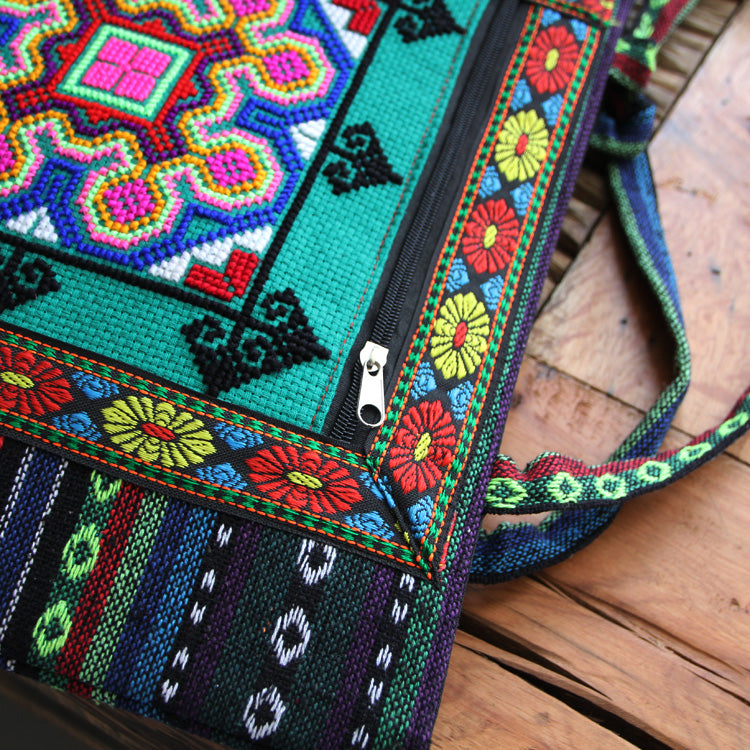 embroidery bag women's shoulder bag national style bag cross stitch new cloth handbag