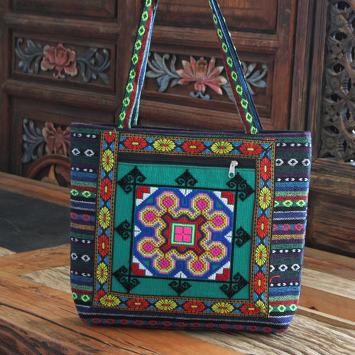 embroidery bag women's shoulder bag national style bag cross stitch new cloth handbag