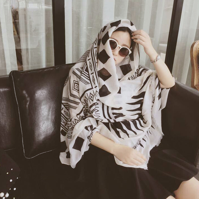 oversized sunscreen shawl women's summer thin outside air conditioning scarves beach scarf.