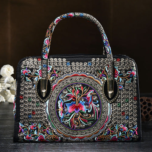 National style embroidered Messenger Bag Handbag Single Shoulder Bag Canvas