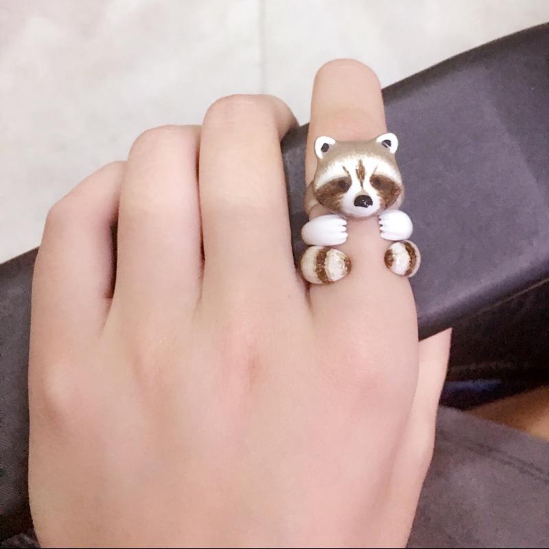 Lovely Animal design 3-piece enamel ring set