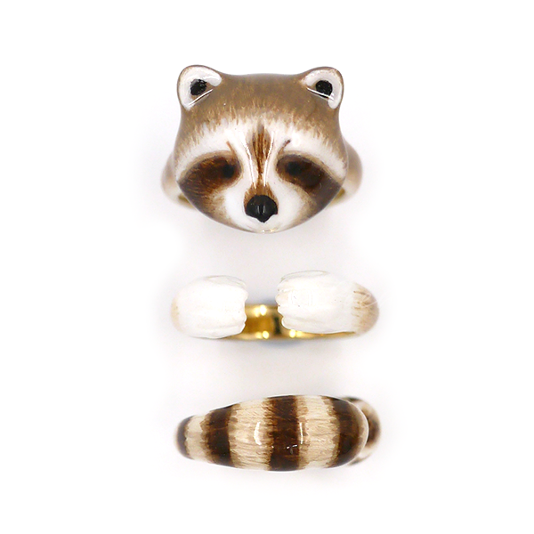 Lovely Animal design 3-piece enamel ring set