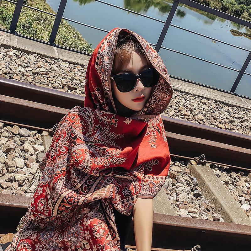 Ethnic spring and summer shawl women's sunscreen scarf Tibet desert warm cloak in autumn and winter