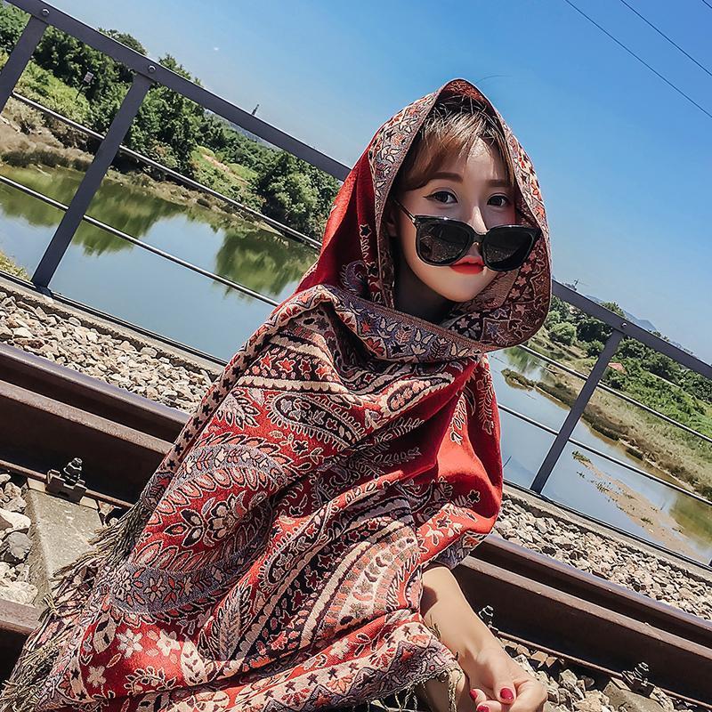 Ethnic spring and summer shawl women's sunscreen scarf Tibet desert warm cloak in autumn and winter