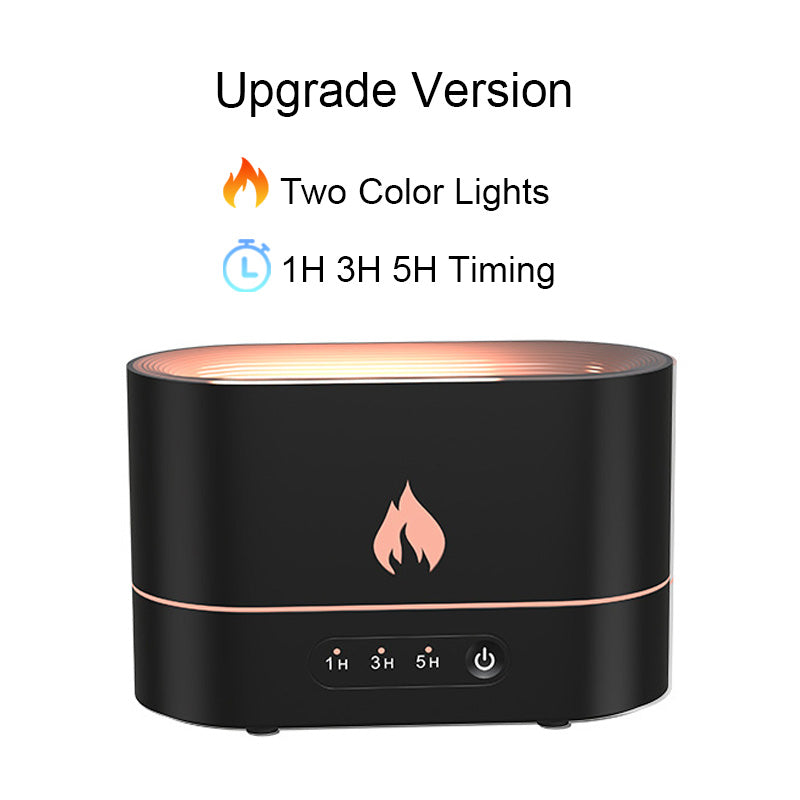 USB Simulation Flame Night Light with 180ML Water Tank Humidifier Suitable for Bedroom Living Room Office Atmosphere Desk Lamp