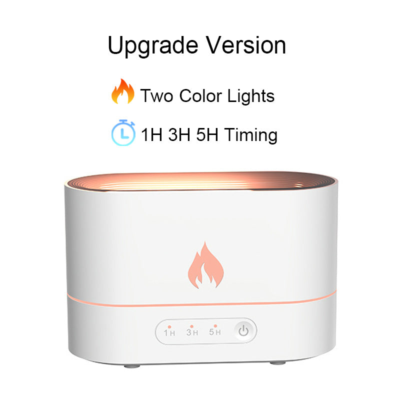 USB Simulation Flame Night Light with 180ML Water Tank Humidifier Suitable for Bedroom Living Room Office Atmosphere Desk Lamp