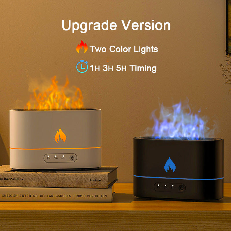 USB Simulation Flame Night Light with 180ML Water Tank Humidifier Suitable for Bedroom Living Room Office Atmosphere Desk Lamp
