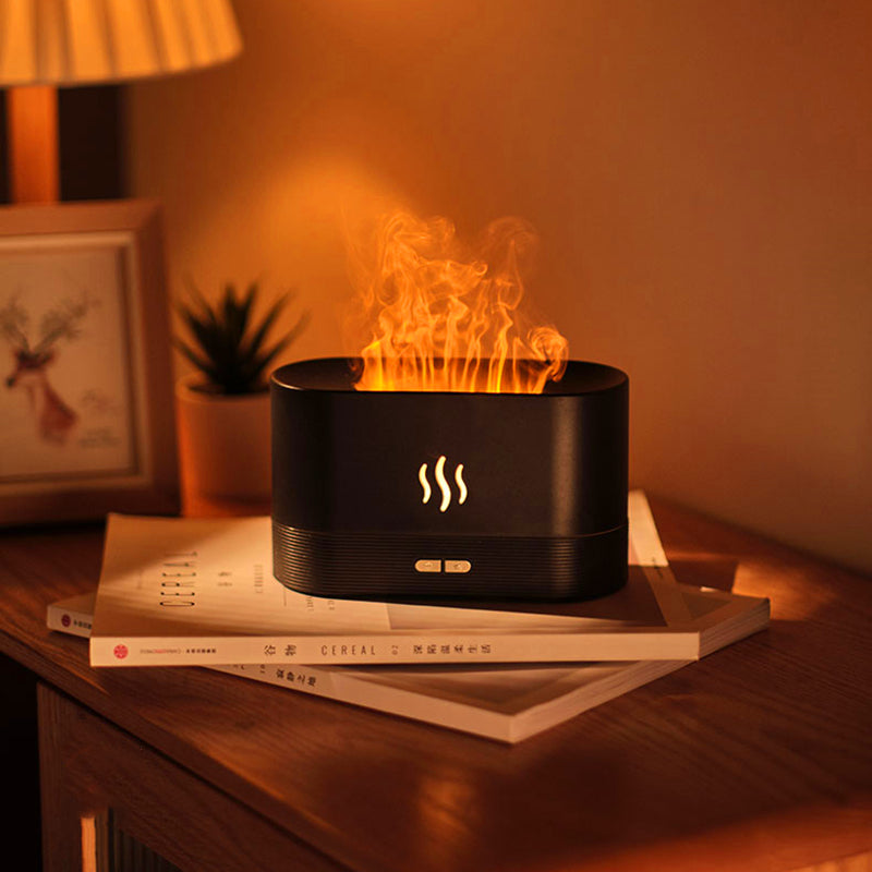 USB Simulation Flame Night Light with 180ML Water Tank Humidifier Suitable for Bedroom Living Room Office Atmosphere Desk Lamp