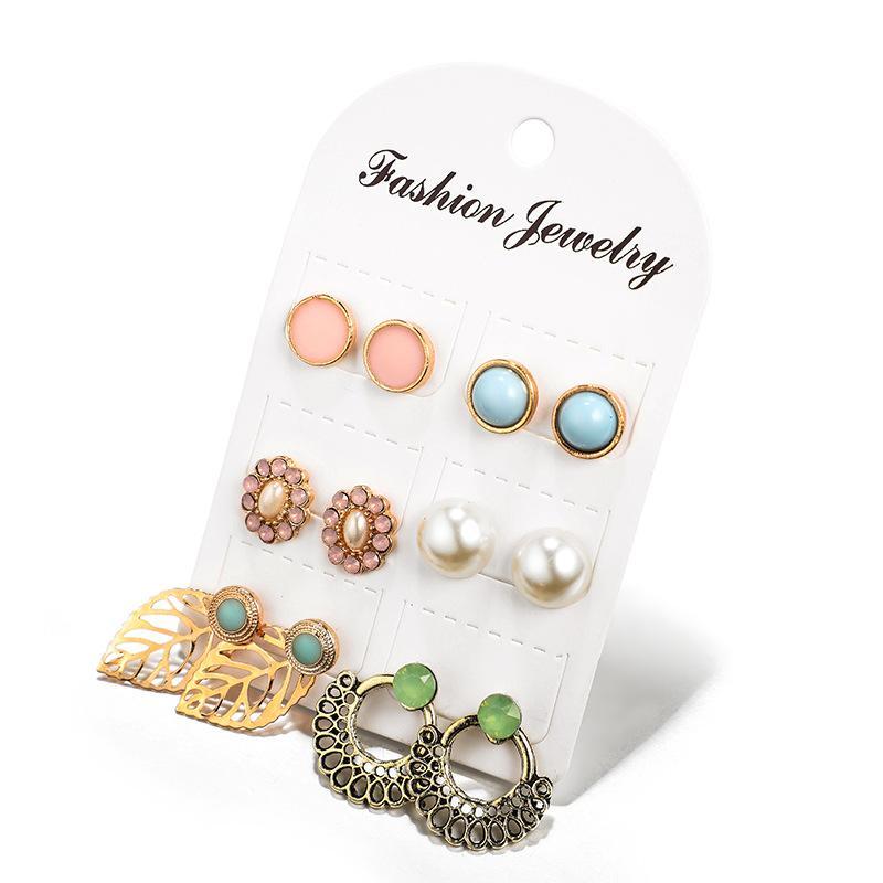 Girls Stud 6 Pairs Lot Cute Thai Style Earrings Jewelry Accessories