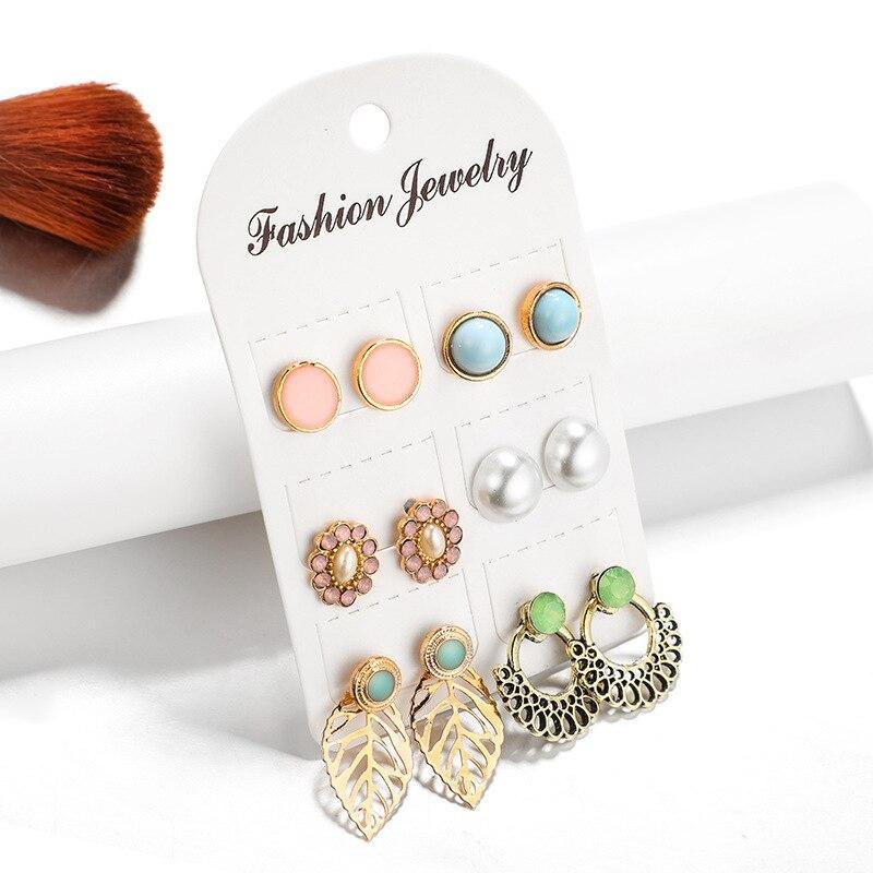 Girls Stud 6 Pairs Lot Cute Thai Style Earrings Jewelry Accessories