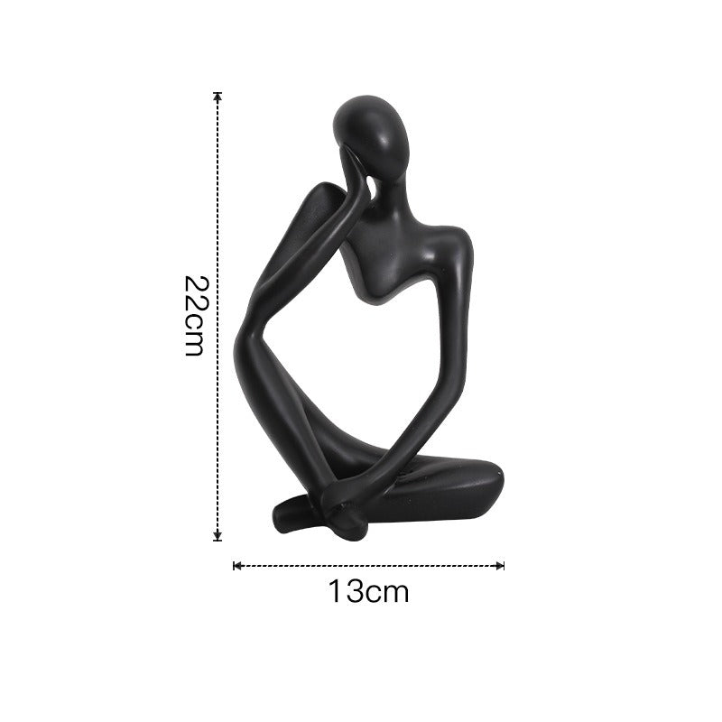 Abstract Thinker Statue Resin Figurine Office Home Decoration Desktop Decor Handmade Crafts Sculpture Modern Art