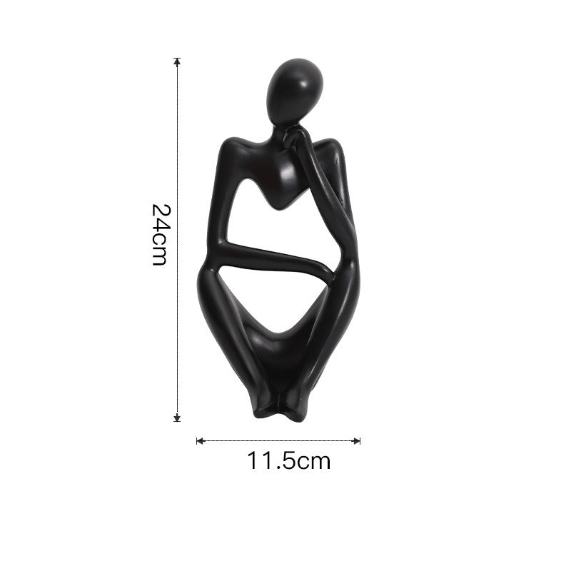 Abstract Thinker Statue Resin Figurine Office Home Decoration Desktop Decor Handmade Crafts Sculpture Modern Art