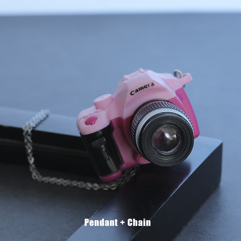 Vintage Camera Pendant Necklace Long Chain Punk Jewelry for Women Man Light Glowing Camera Chains Necklaces Friendship Gifts