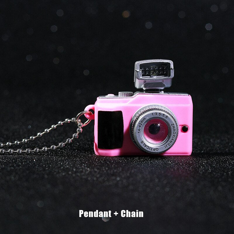 Vintage Camera Pendant Necklace Long Chain Punk Jewelry for Women Man Light Glowing Camera Chains Necklaces Friendship Gifts