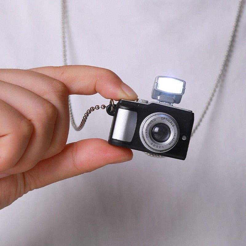 Vintage Camera Pendant Necklace Long Chain Punk Jewelry for Women Man Light Glowing Camera Chains Necklaces Friendship Gifts