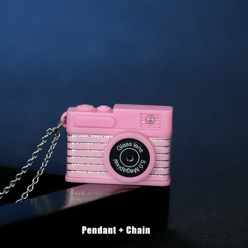 Vintage Camera Pendant Necklace Long Chain Punk Jewelry for Women Man Light Glowing Camera Chains Necklaces Friendship Gifts
