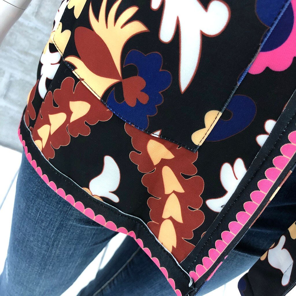 Women Jackets Open Front Printed Cardigan Suit 3/4 Long Sleeve Streetwear Elegant Blouse Coat