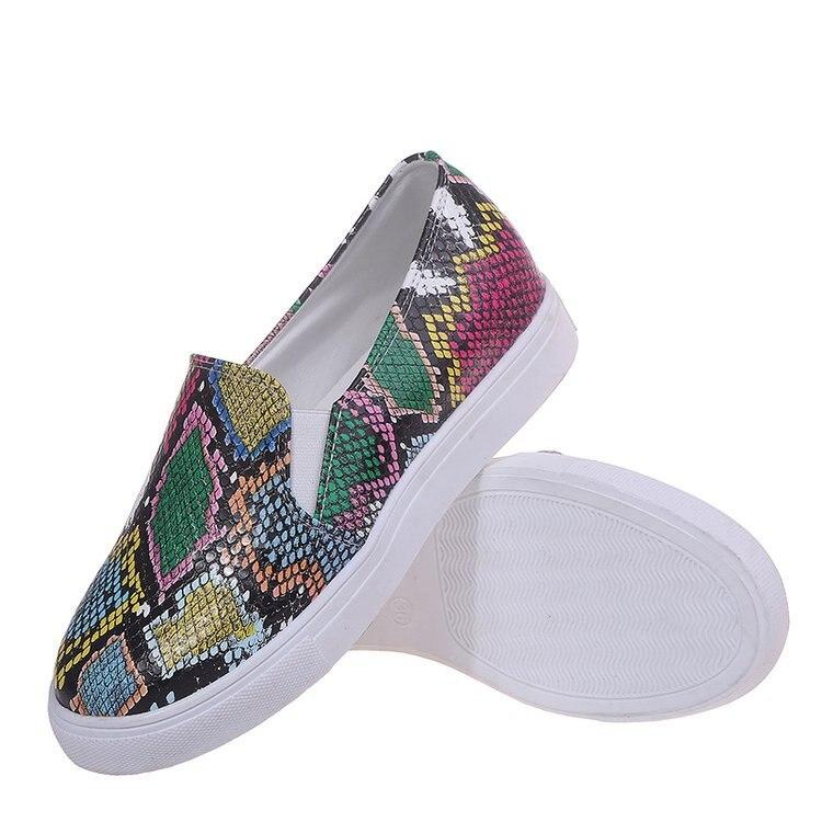 Women Casual Snake Printing Women Vulcanized Flats Sneakers Shoes