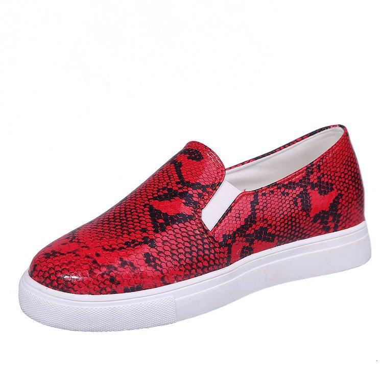 Women Casual Snake Printing Women Vulcanized Flats Sneakers Shoes