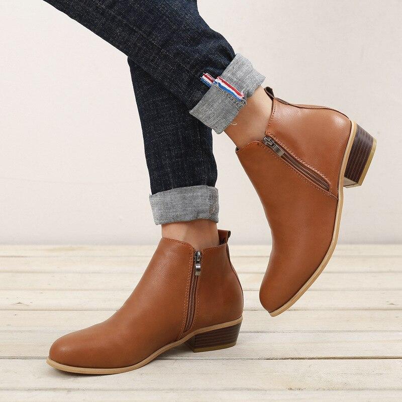 Women Sexy Low Heels Ankle Boots