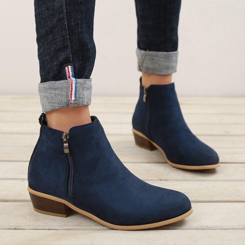 Women Sexy Low Heels Ankle Boots